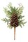 20" Pine Pick with Cone – Waterproof Artificial Holiday Floral Stem 12 Pack